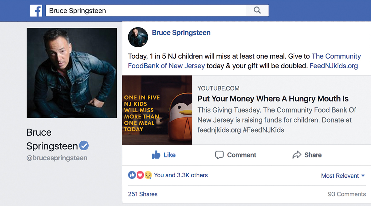 Bruce Springsteen social post