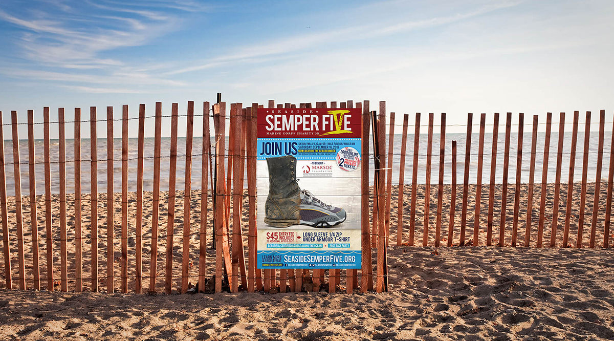 Semper Five poster on beach