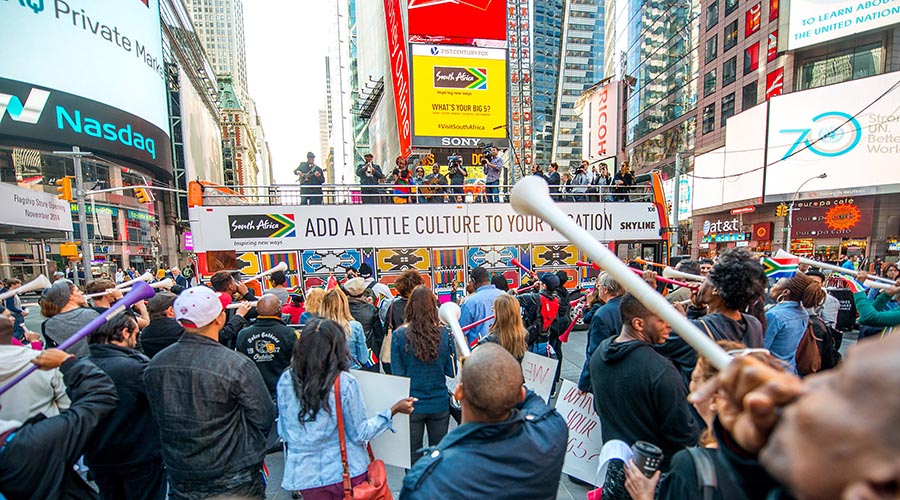 South African Tourism Mobile Pop Up Concert In Times Square
