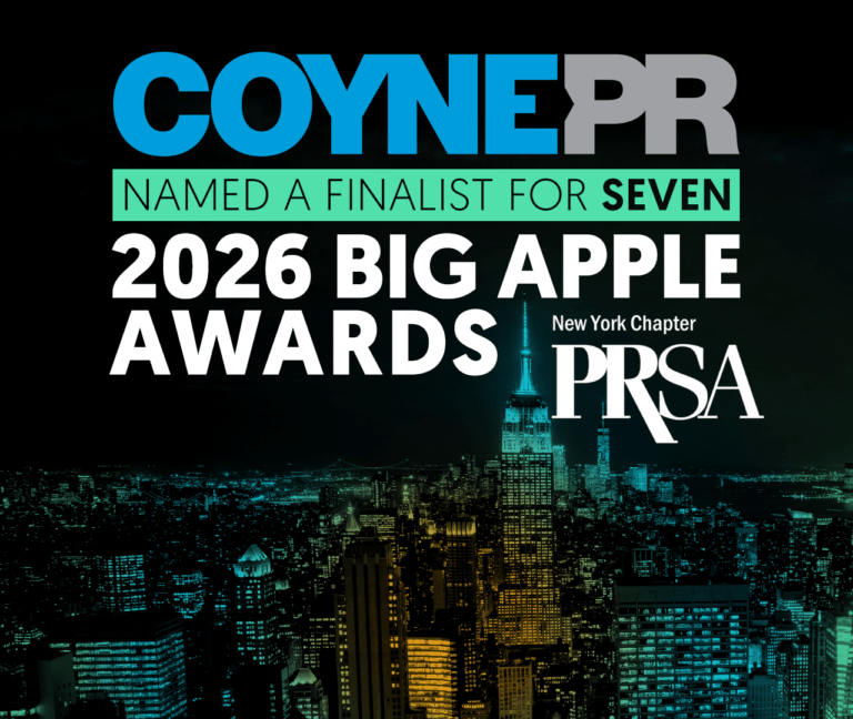 Coyne PR Named a Finalist for Seven 2026 PRSA NY Big Apple Awards